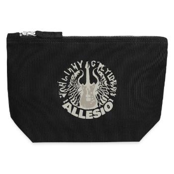 Allesio as a guitar - Canvas Zip Pouch 12 x 13 cm - black - Front