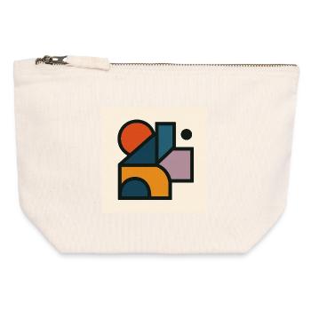 Contrasting geometric shapes - Canvas Zip Pouch 12 x 13 cm - nature - Front