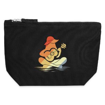 Weibliche Ukulele Grafik - Canvas Reißverschluss-Täschchen (12 x 13 cm) - Schwarz - Vorne