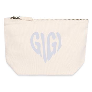 Gigi – Kleines Herz (Individuelle Farbe) - Canvas Reißverschluss-Täschchen (12 x 13 cm) - Naturweiß - Vorne