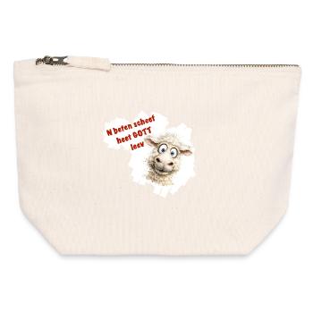 Funny sheep cartoon with red text - Canvas Zip Pouch 12 x 13 cm - nature - Front