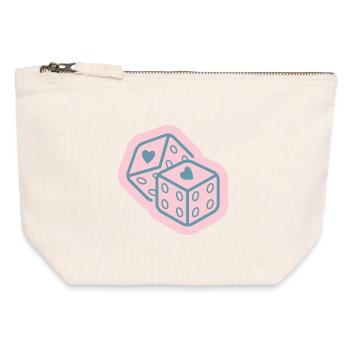 Heart Dice Design - Canvas Zip Pouch 12 x 13 cm - nature - Front