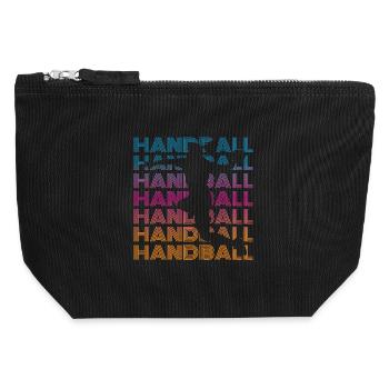 Handball player - Canvas Zip Pouch 12 x 13 cm - black - Front