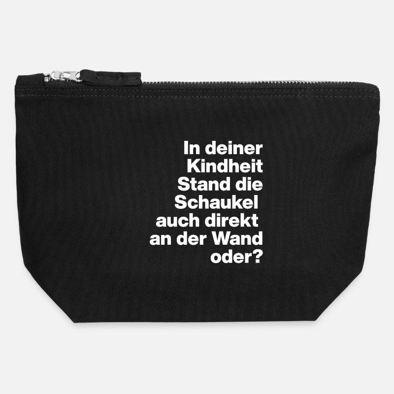 SWING ON THE WALL, STUPID, SARCASM, NAUGHTY - Canvas Zip Pouch 12 x 13 cm - black