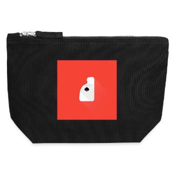 Jouez votre main – Conception minimale des cartes - Pochette zippée en toile 12 x 13 cm - noir - Devant