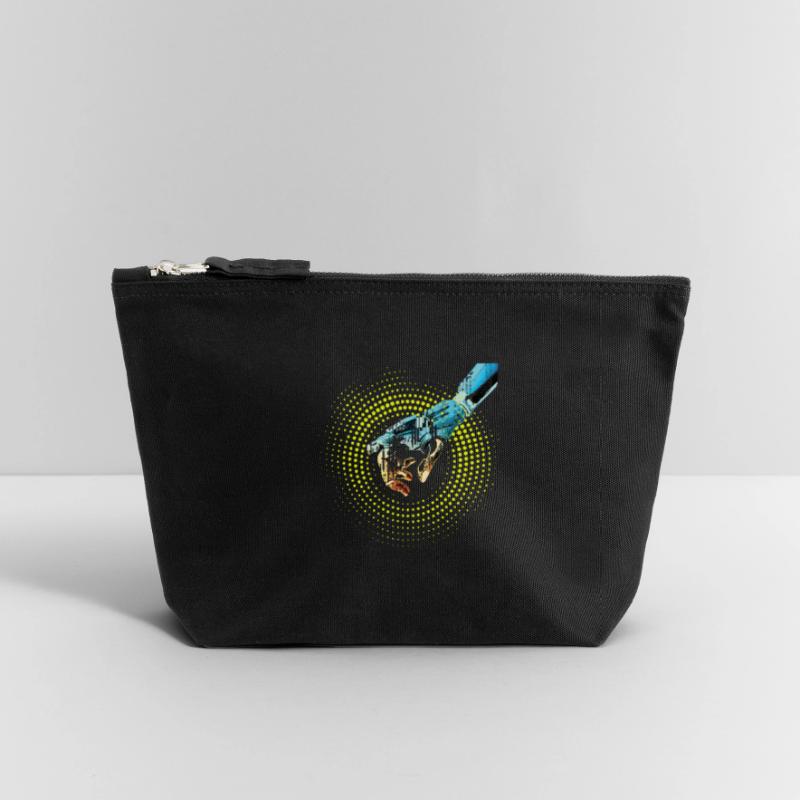 computer hand robot AI digital cyborg code pc Canvas Zip Pouch 12 x 13 cm