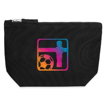 Baby-foot - Pochette zippée en toile 12 x 13 cm - noir - Devant
