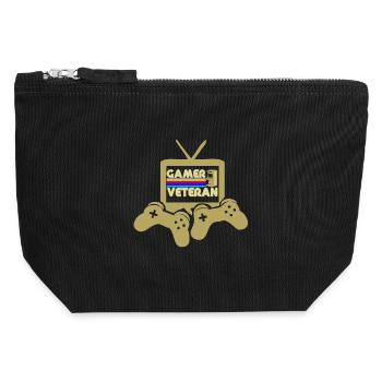 Gamer Veteran Retro TV - Pochette zippée en toile 12 x 13 cm - noir - Devant
