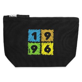 30. Geburtstag Farbige Patches since 04/1996 - Canvas Zip Pouch 12 x 13 cm - black - Front
