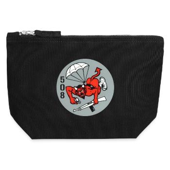 508th Airborne Division "Red Devils" from the Second - Canvas Zip Pouch 12 x 13 cm - black - Front