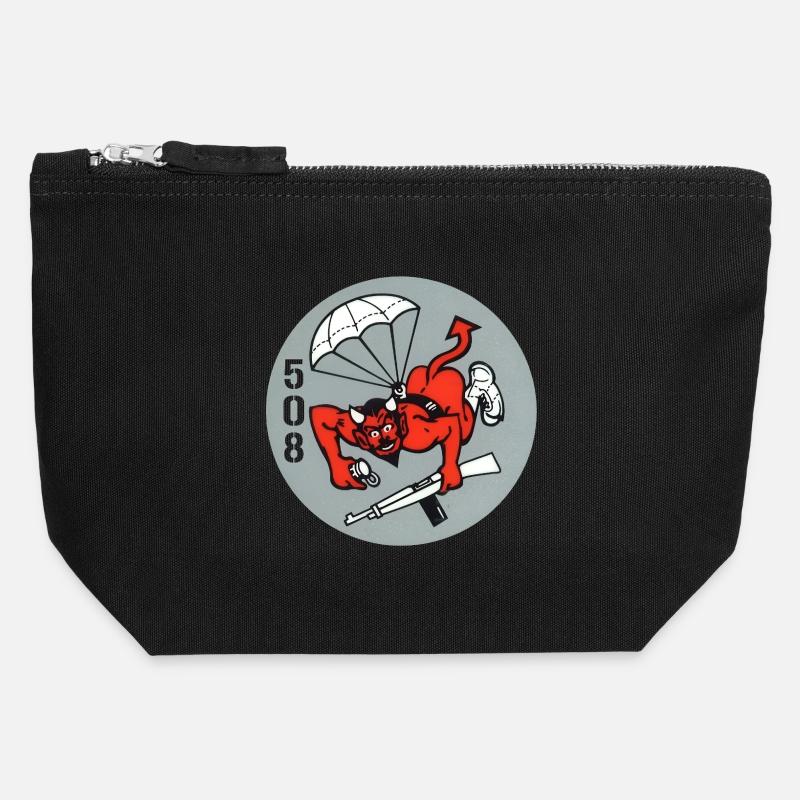 508e Division aéroportée « Red Devils » de la Deuxième - Pochette zippée en toile 12 x 13 cm - noir