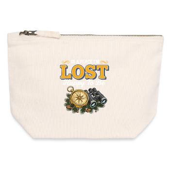 Randonnée Lost Happy To Be Boussole Jumelles - Pochette zippée en toile 12 x 13 cm - blanc naturel - Devant
