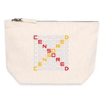 Censored Zensiert Lustig Statement Freiheit Logo - Canvas Reißverschluss-Täschchen (12 x 13 cm) - Naturweiß - Vorne