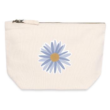 T-shirt Blue Daisy Bloom - Pochette zippée en toile 12 x 13 cm - blanc naturel - Devant