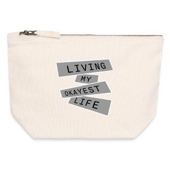 Vivre ma vie la plus correcte Drôle de dicton, médiocre - Pochette zippée en toile 12 x 13 cm - blanc naturel - Devant