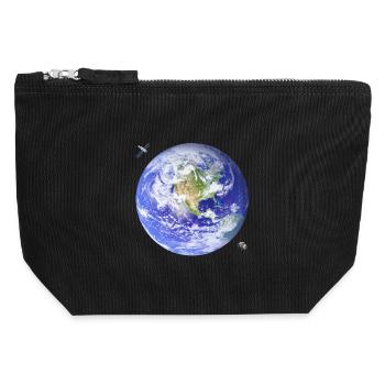 Planet Erde - Canvas Reißverschluss-Täschchen (12 x 13 cm) - Schwarz - Vorne