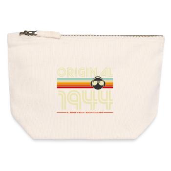 Original 1944 Retro Logo Earbuds - Canvas Zip Pouch 12 x 13 cm - nature - Front
