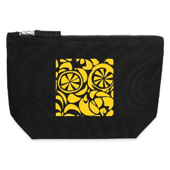 Chemise à motif citron esthétique mignonne fruit d’été - Pochette zippée en toile 12 x 13 cm - noir - Devant
