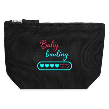 Baby Loading Neon Hearts - Canvas Reißverschluss-Täschchen (12 x 13 cm) - Schwarz - Vorne