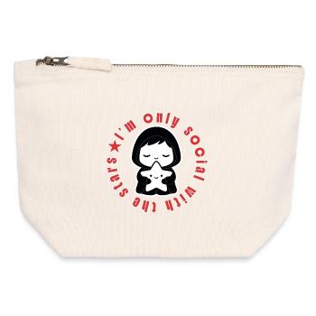 Introvert Étoile Social With The Stars - Canvas Zip Pouch 12 x 13 cm - nature - Front