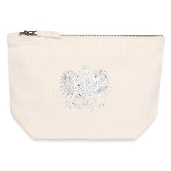 Polish Eagle Vintage – White Coat of Arms Grunge - Canvas Zip Pouch 12 x 13 cm - nature - Front