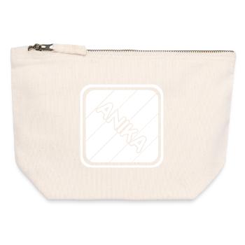 Anika comme prénom - Pochette zippée en toile 12 x 13 cm - blanc naturel - Devant