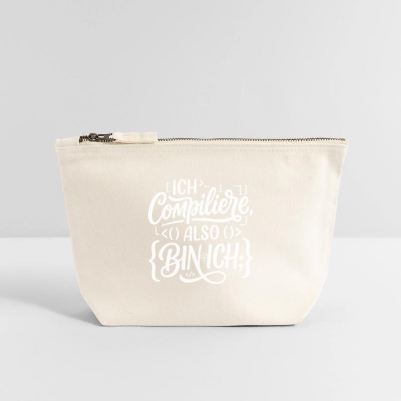 I compile, therefore I am a coder Canvas Zip Pouch 12 x 13 cm