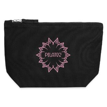 Pilates Flower - Canvas Zip Pouch 12 x 13 cm - black - Front