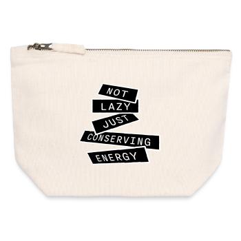 Pas paresseux, juste économiser de l’énergie, drôle de paresseux à dire - Pochette zippée en toile 12 x 13 cm - blanc naturel - Devant