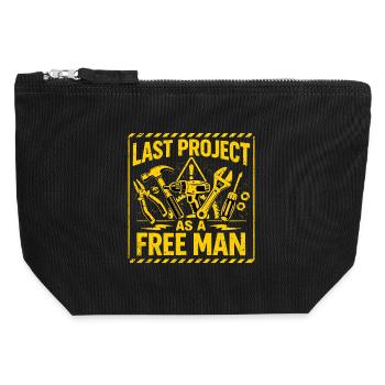 Last Project as a Free Man - JGA Warnschild - Canvas Zip Pouch 12 x 13 cm - black - Front