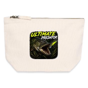 Ultimate Predator Pike Fishing Design - Canvas Zip Pouch 12 x 13 cm - nature - Front