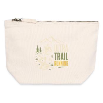 Ultra Trail Running - Pochette zippée en toile 12 x 13 cm - blanc naturel - Devant