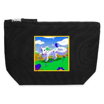 loup_blanc - Canvas Reißverschluss-Täschchen (12 x 13 cm) - Schwarz - Vorne