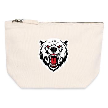 Polar Bear Mascot Logo Sport Bodybuilding - Canvas Zip Pouch 12 x 13 cm - nature - Front