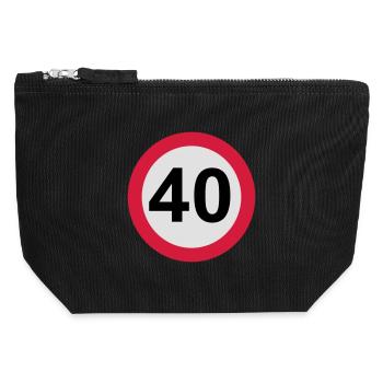 40th birthday - Canvas Zip Pouch 12 x 13 cm - black - Front
