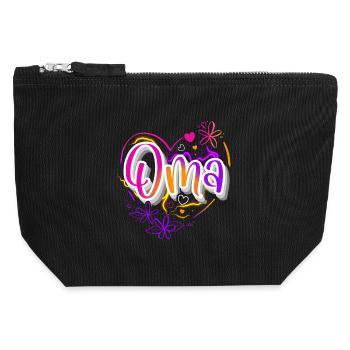 Oma - Canvas Reißverschluss-Täschchen (12 x 13 cm) - Schwarz - Vorne