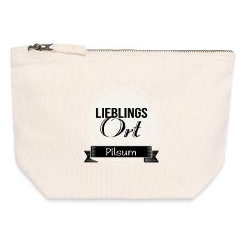 Lieblingsort Pilsum - Canvas Reißverschluss-Täschchen (12 x 13 cm) - Naturweiß - Vorne
