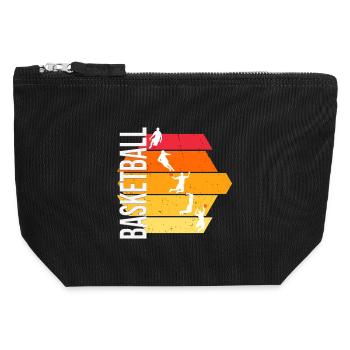 Basketball - Canvas Reißverschluss-Täschchen (12 x 13 cm) - Schwarz - Vorne