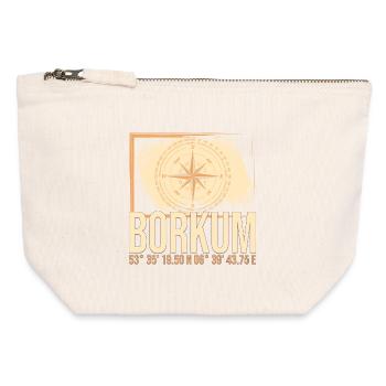Borkum Koordinaten - Canvas Reißverschluss-Täschchen (12 x 13 cm) - Naturweiß - Vorne