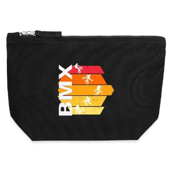 BMX - Canvas Reißverschluss-Täschchen (12 x 13 cm) - Schwarz - Vorne