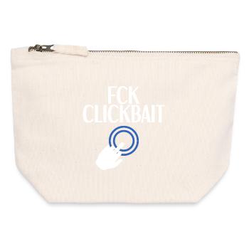 Appât à clics FCK - Pochette zippée en toile 12 x 13 cm - blanc naturel - Devant