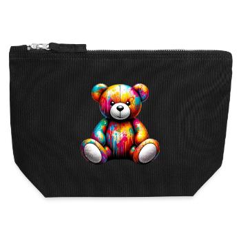 Orso orsacchiotto Teddy Bear - Canvas Zip Pouch 12 x 13 cm - black - Front
