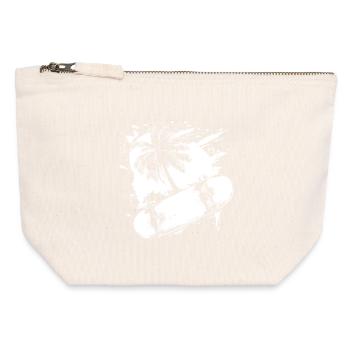 Skateboarding Drawing - Canvas Zip Pouch 12 x 13 cm - nature - Front