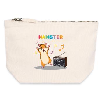 Syndrome de la danse du hamster - Pochette zippée en toile 12 x 13 cm - blanc naturel - Devant