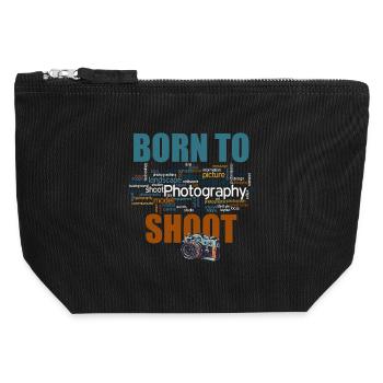 Born to shoot - Canvas Reißverschluss-Täschchen (12 x 13 cm) - Schwarz - Vorne