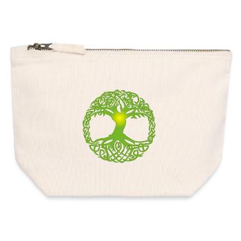 Abre celte - Pochette zippée en toile 12 x 13 cm - blanc naturel - Devant