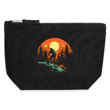 Illustration de VTT - Pochette zippée en toile 12 x 13 cm - noir - Devant