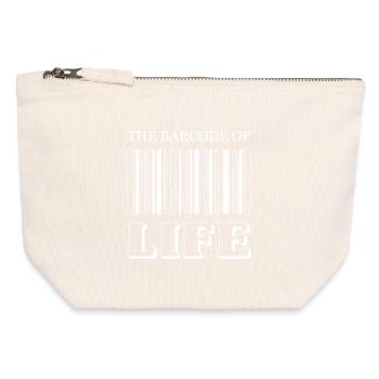 Le code-barres de la vie / Der Strichcode des Lebens - Pochette zippée en toile 12 x 13 cm - blanc naturel - Devant