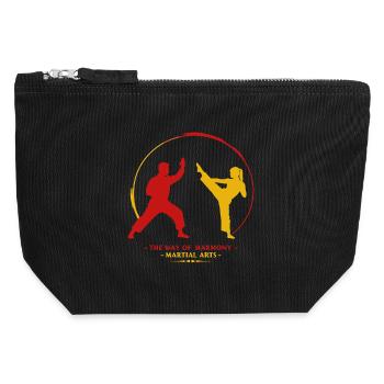 Art martial - Pochette zippée en toile 12 x 13 cm - noir - Devant