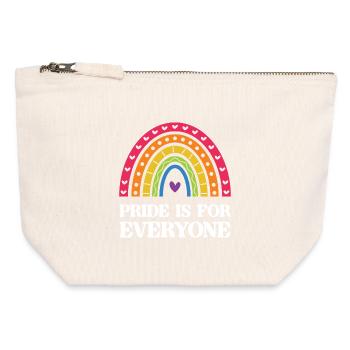 Mois de la fierté LGBT - La fierté est pour tout le monde - Pochette zippée en toile 12 x 13 cm - blanc naturel - Devant